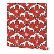 arctic fox // red andrea lauren fabric cute winter animals nursery baby fabric