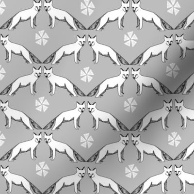 arctic fox // grey winter nursery fabric cute fox design andrea lauren fabric