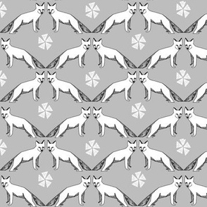 arctic fox // grey winter nursery fabric cute fox design andrea lauren fabric