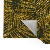 gold glitter palm leaves - dark olive, extra large. silhuettes faux gold imitation tropical forest olive background hot summer palm plant leaves shimmering metal effect texture fabric wallpaper giftwrap