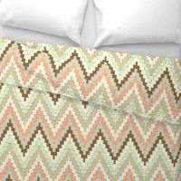 Luxe Chevron in Mint, Coral and Gold Dust