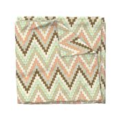 Luxe Chevron in Mint, Coral and Gold Dust