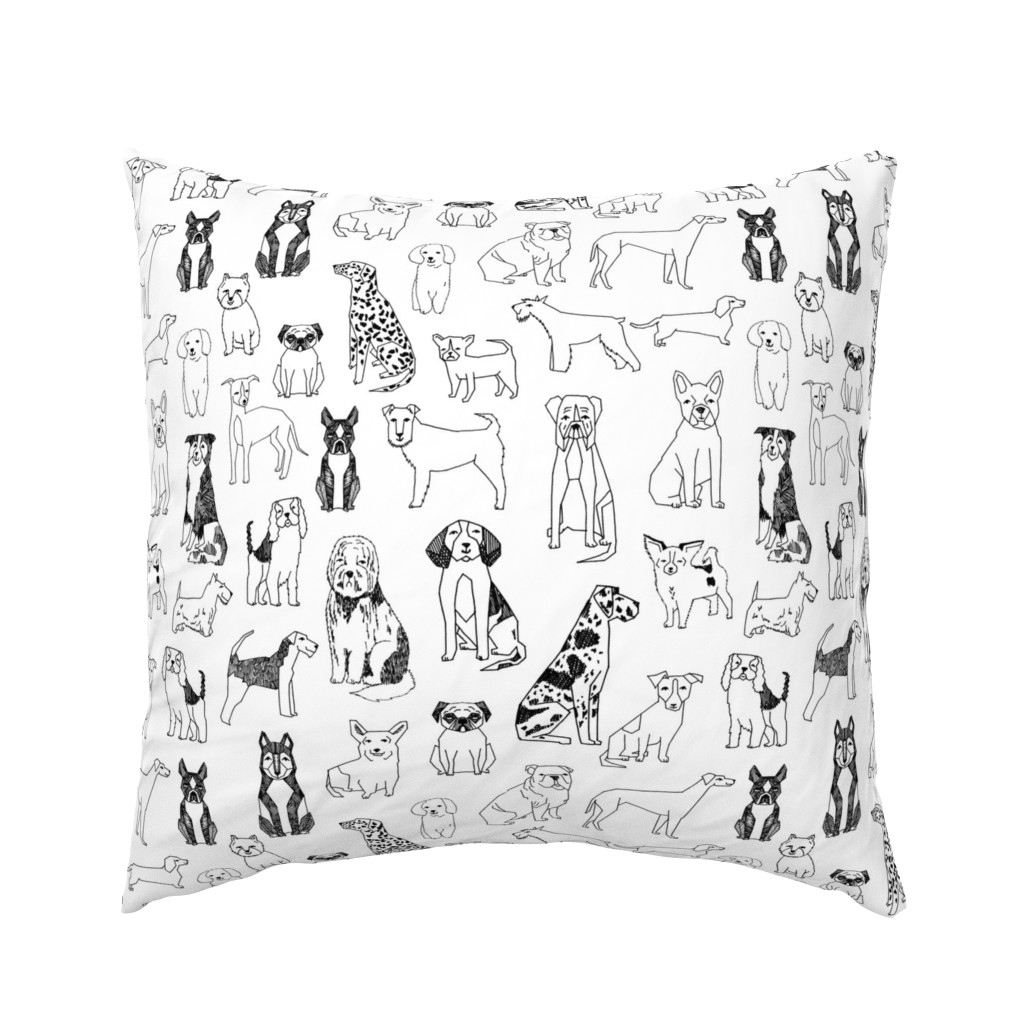 dogs // black and white hand drawn dog illustration cute dogs pet dogs 