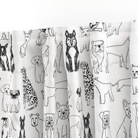 dogs // black and white hand drawn dog illustration cute dogs pet dogs 