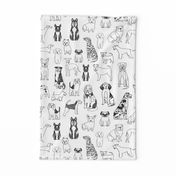 dogs // black and white hand drawn dog illustration cute dogs pet dogs 