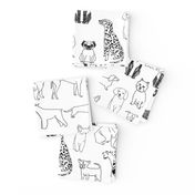 dogs // black and white hand drawn dog illustration cute dogs pet dogs 