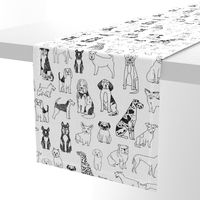 dogs // black and white hand drawn dog illustration cute dogs pet dogs 