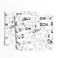 dogs // black and white hand drawn dog illustration cute dogs pet dogs 