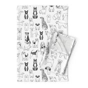 dogs // black and white hand drawn dog illustration cute dogs pet dogs 