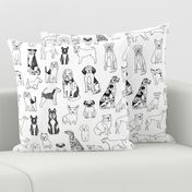 dogs // black and white hand drawn dog illustration cute dogs pet dogs 