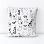 dogs // black and white hand drawn dog illustration cute dogs pet dogs 