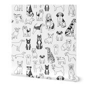 dogs // black and white hand drawn dog illustration cute dogs pet dogs 