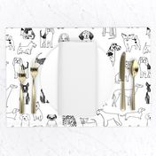 dogs // black and white hand drawn dog illustration cute dogs pet dogs 