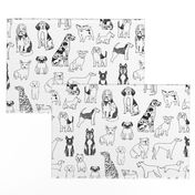 dogs // black and white hand drawn dog illustration cute dogs pet dogs 