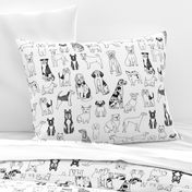 dogs // black and white hand drawn dog illustration cute dogs pet dogs 