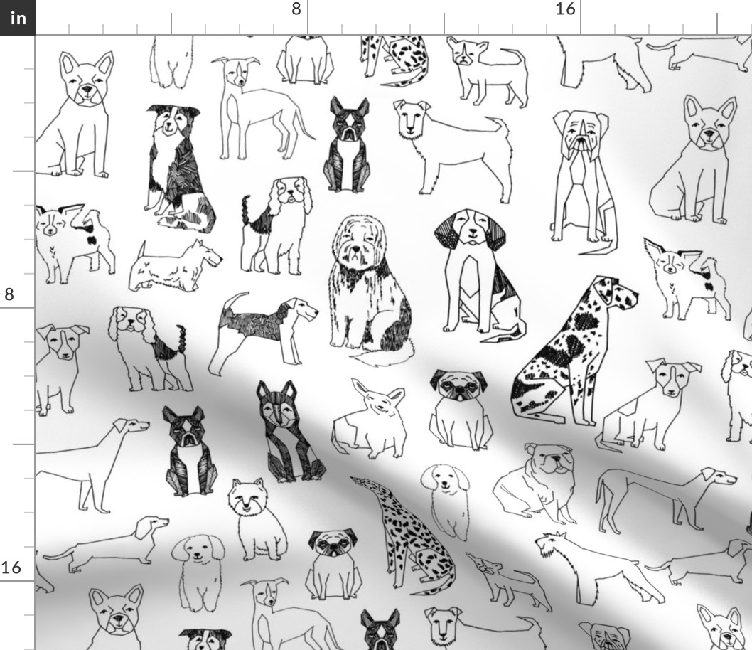 dogs // black and white hand drawn dog illustration cute dogs pet dogs 