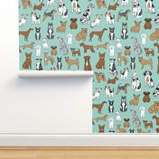 dogs // mint cute pets dog breeds hand drawn illustration dog pattern seamless pattern print