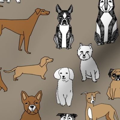 dogs // print dog illustration cute dog dog breed pet dog fabric
