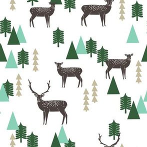 Reindeer Geo Forest - White by Andrea Lauren