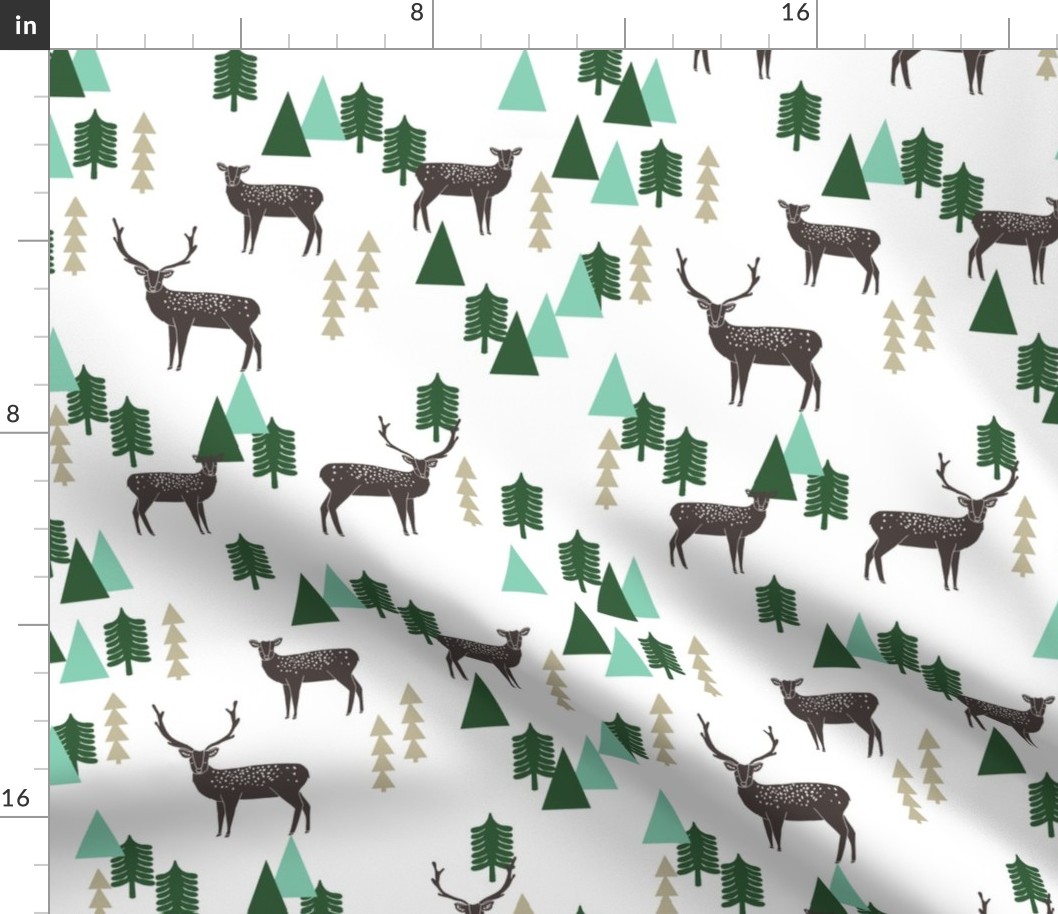 Reindeer Geo Forest - White by Andrea Lauren