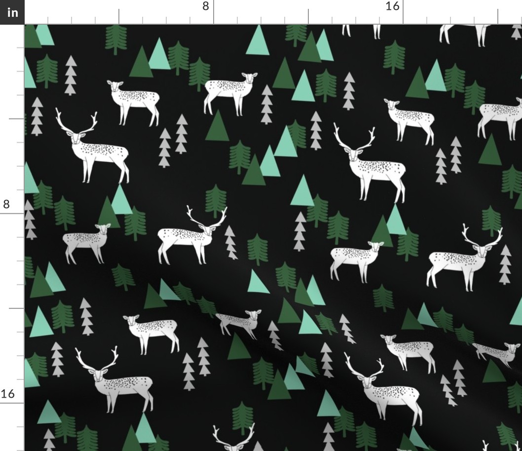Reindeer Geo Forest - Black by Andrea Lauren