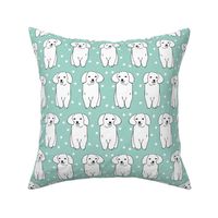 cute puppy // white and mint dog illustration for dog owners pet breeds pet owners dog breeds