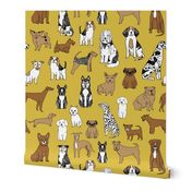 happy dogs // dog pet daschund boston terrier dalmatian cute dogs fabric