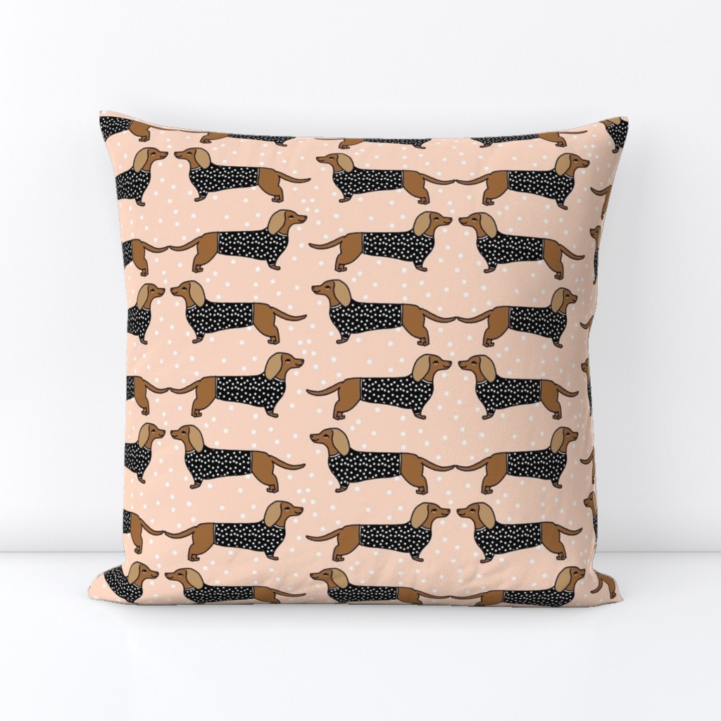 dachshund // dog pet dog doxie sausage dog blush dog print