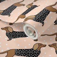 dachshund // dog pet dog doxie sausage dog blush dog print