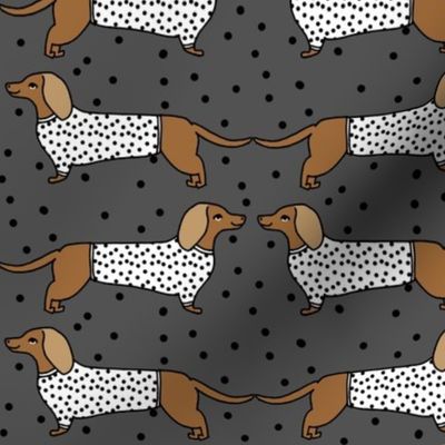dachshund // doxie sausage dog cute dots cute dog pet dog breed fabric