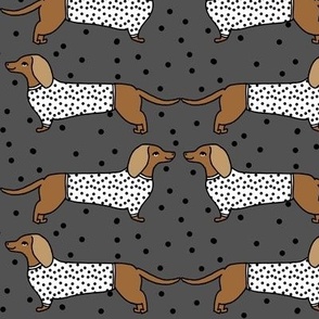 dachshund // doxie sausage dog cute dots cute dog pet dog breed fabric