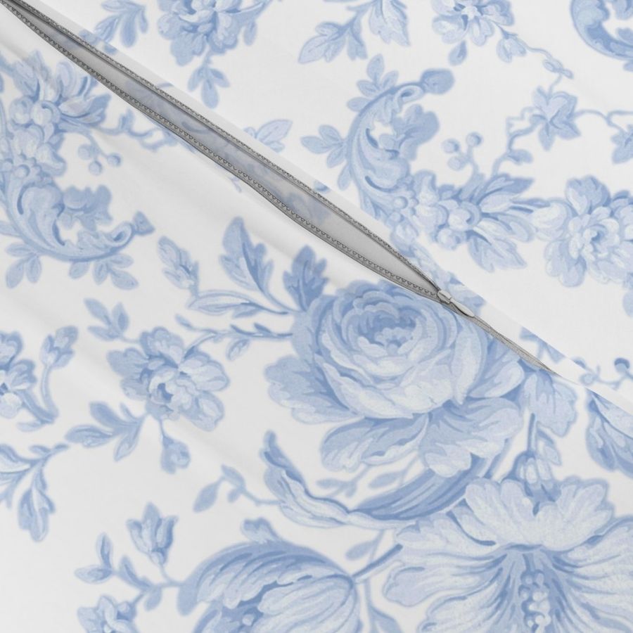 Faded Rococo White Duvet Cover | Spoonflower