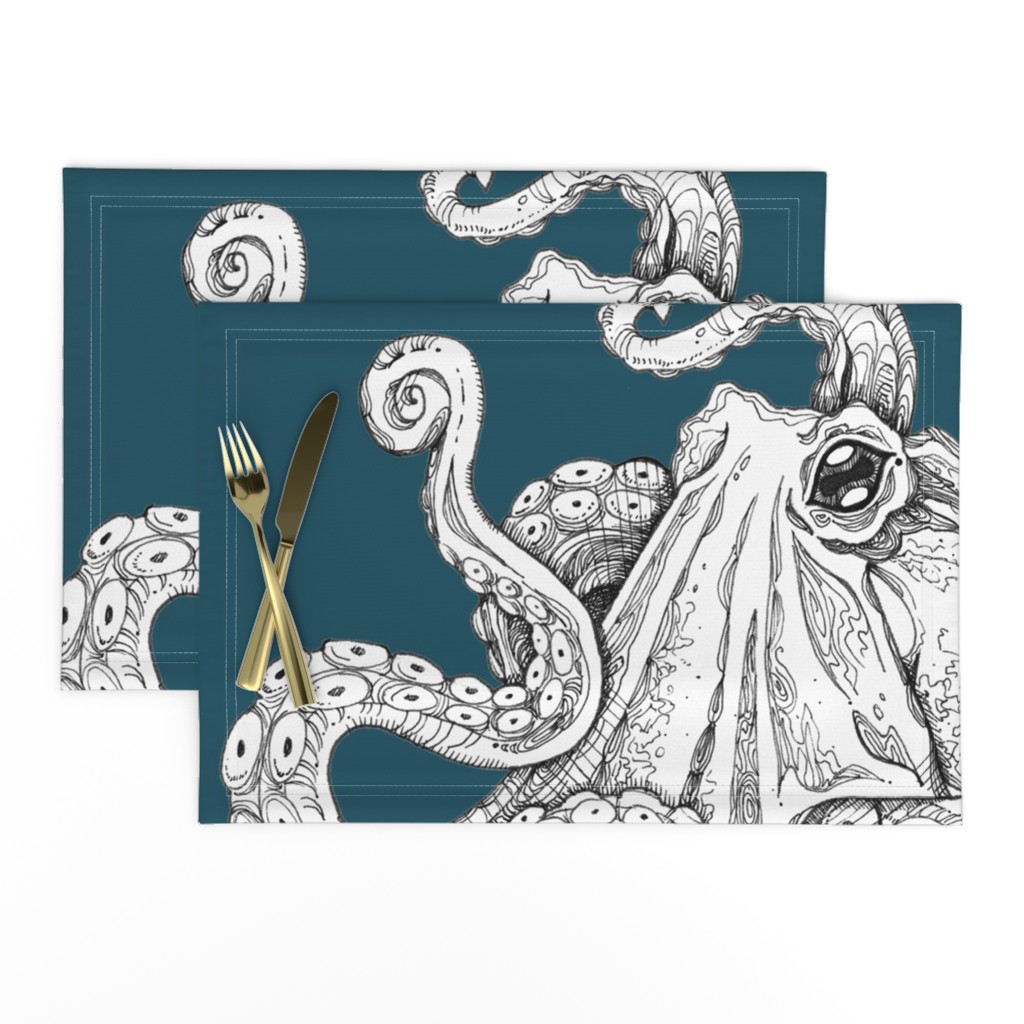 teal octopus wall hanging