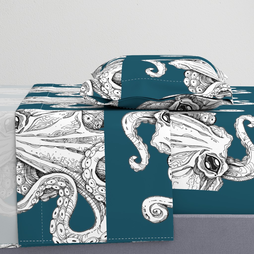 teal octopus wall hanging