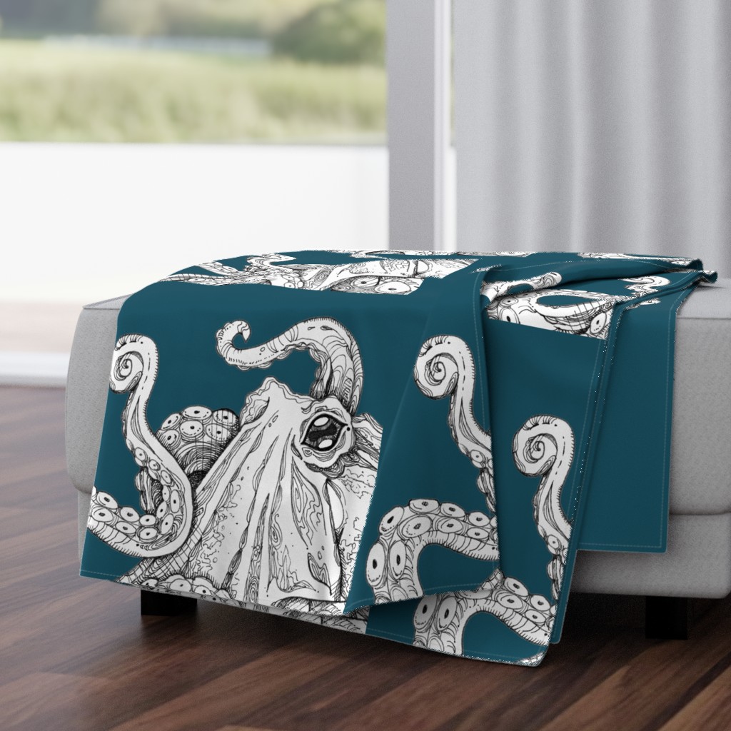 teal octopus wall hanging