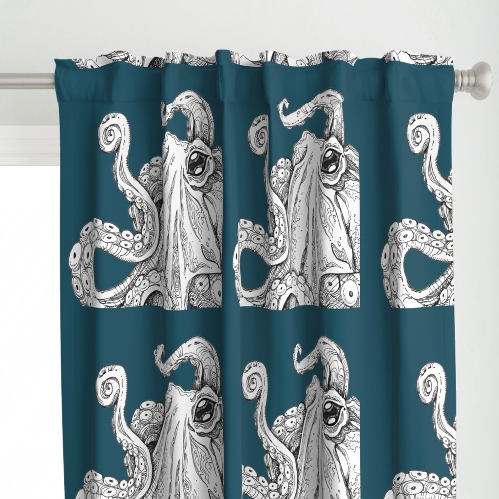 teal octopus wall hanging