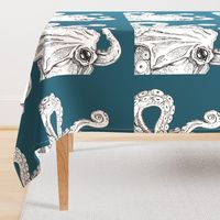 teal octopus wall hanging