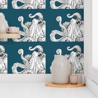 teal octopus wall hanging