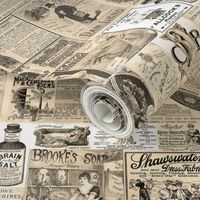 Victorian Newsprint Advertisements - Sepia Tones