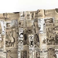 Victorian Newsprint Advertisements - Sepia Tones