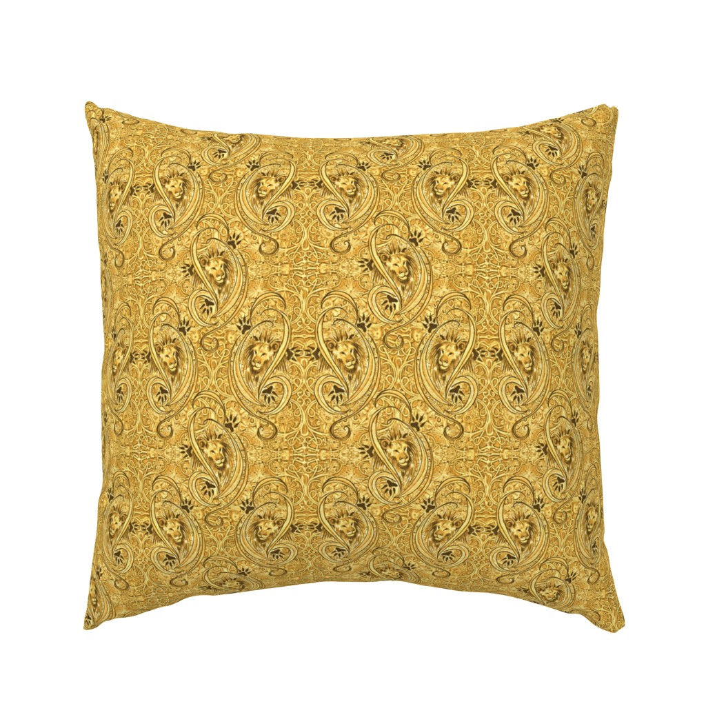 Golden Lions Damask