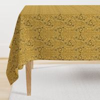 Golden Lions Damask