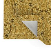 Golden Lions Damask