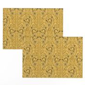 Golden Lions Damask