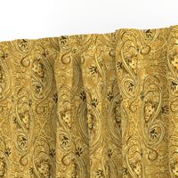 Golden Lions Damask