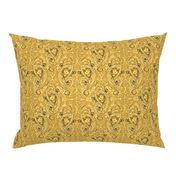 Golden Lions Damask