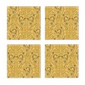 Golden Lions Damask