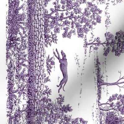 Purple Greyhound Toile Panel/Border ©2010 by Jane Walker