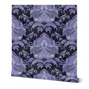 iris nouveau damask antique in  purple  