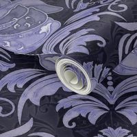 iris nouveau damask antique in  purple  